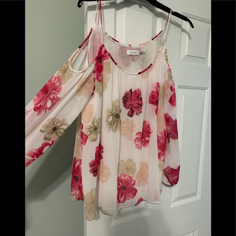 Calvin Klein open shoulder dress top